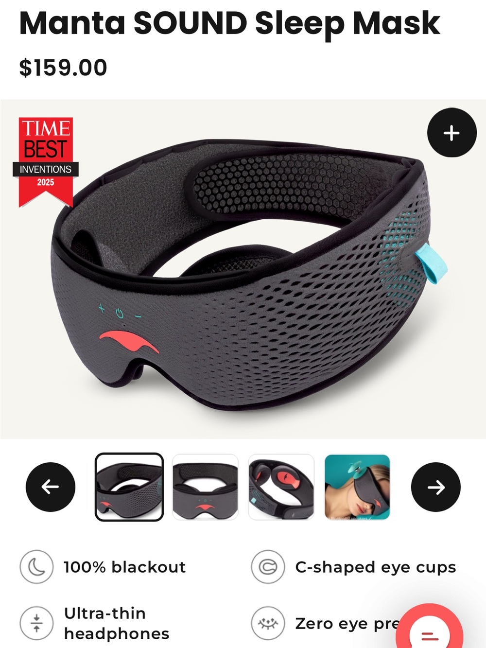 Manta SOUND Sleep Mask (Retail $159) - Picture 3 of 3
